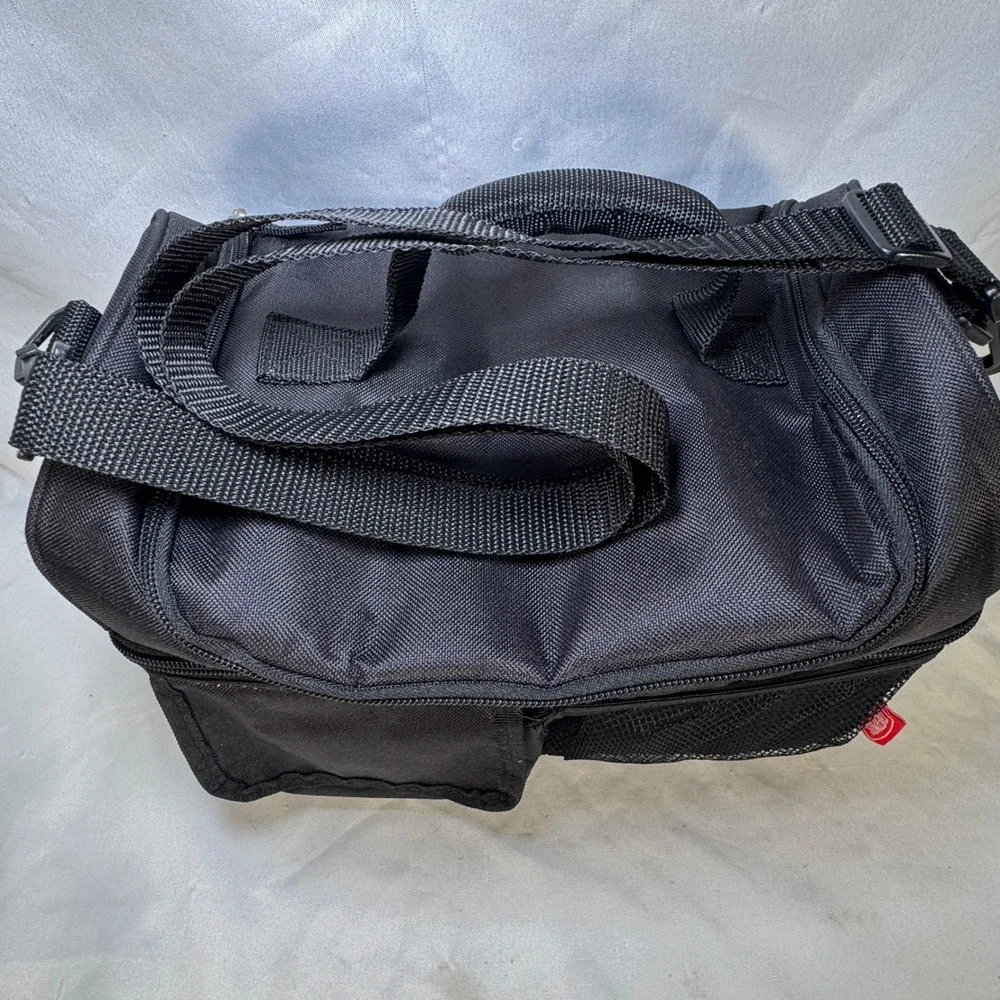 Thermos Insulated Lunch Box Bag Black Adjustable Shoulder Strap Pockets WX210506